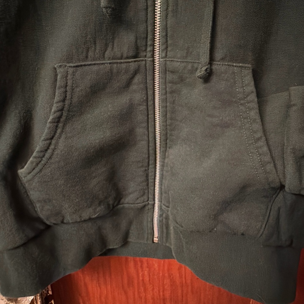 Noah NY Heavy Weight Green Zip Hoodie Sweatshirt with Plaid Inside Size Large - Picture 16 of 16